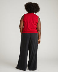 Savvy Fine Knit Cardigan Vest - Carmine