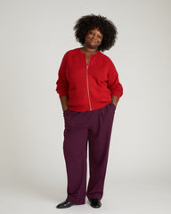 Better-Than-Wool Zip Cardigan - Autumnal Red