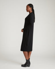 Savvy Fine Knit Everyday Sweater Dress - Black