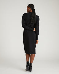Savvy Fine Knit Everyday Sweater Dress - Black