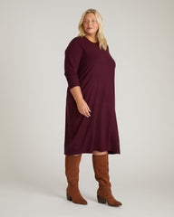 Savvy Fine Knit Everyday Sweater Dress - Gamay