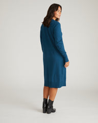 Savvy Fine Knit Everyday Sweater Dress - Deep Teal
