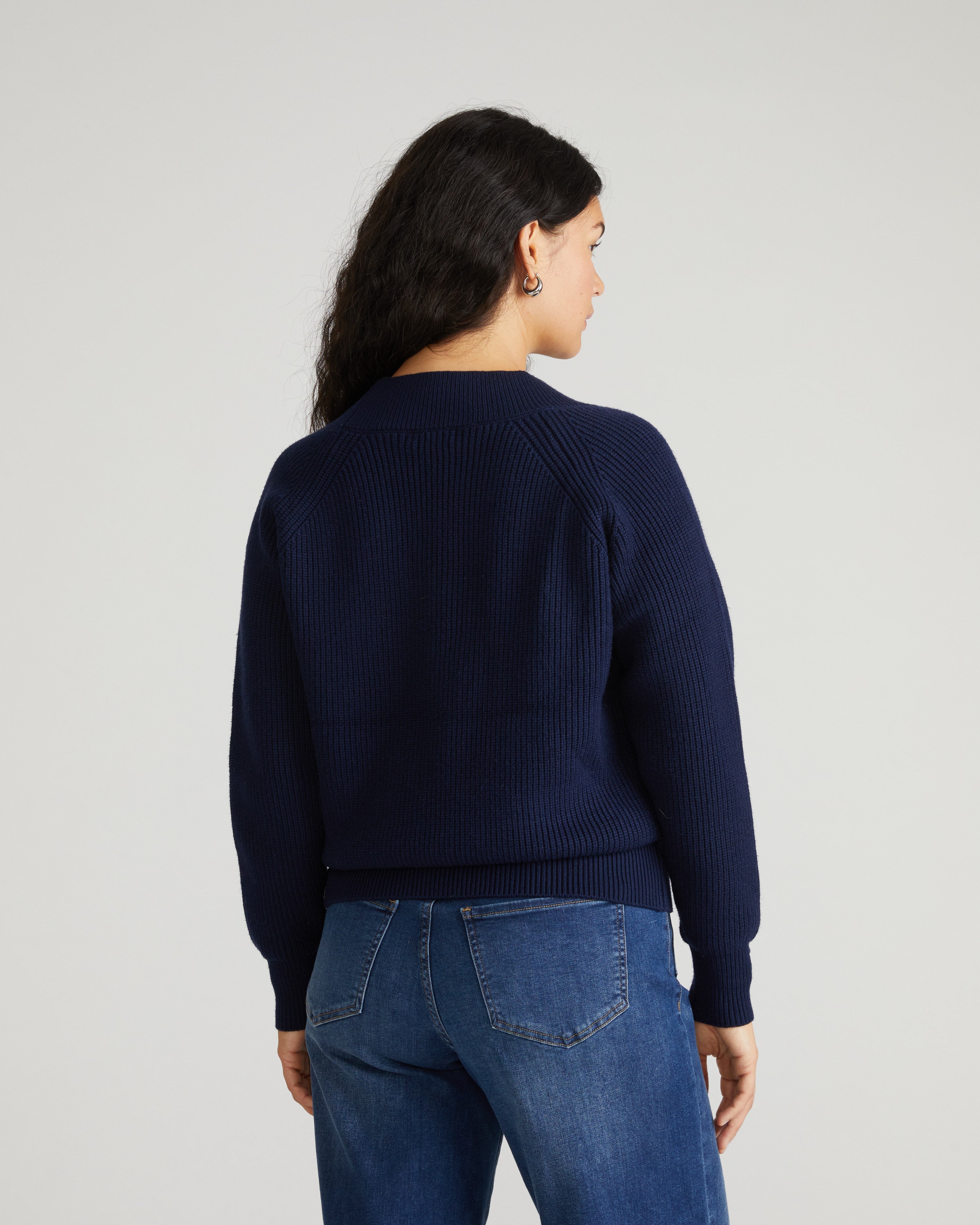Tori V Neck Sweater - Navy