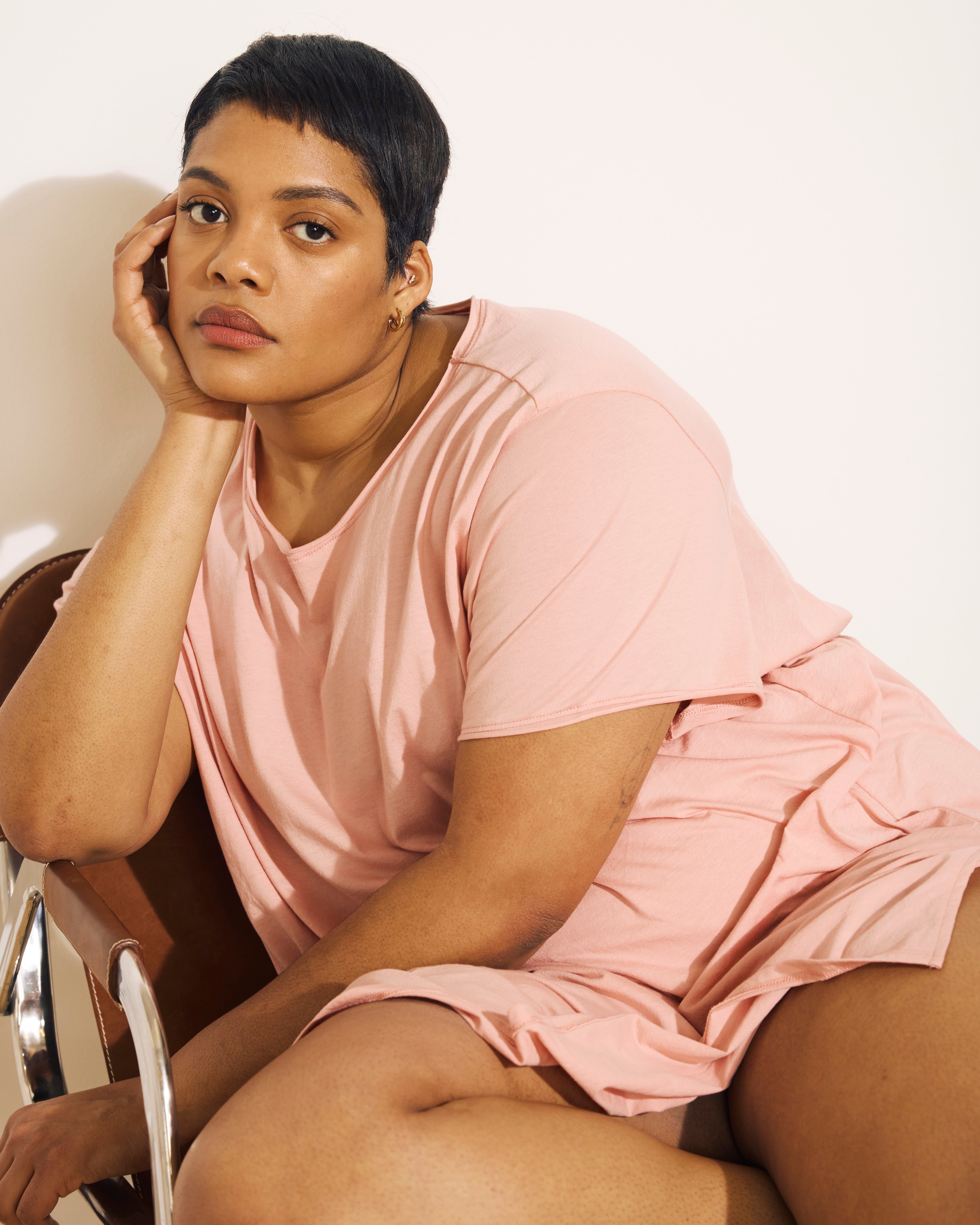 Pima Cotton Lounge Tee - Pink