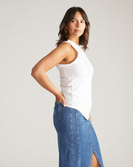 Cai High Neck Tank - White