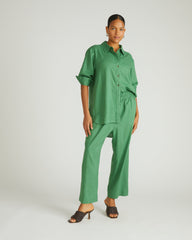 Iris Linen Easy Pull-On Pants - Clover