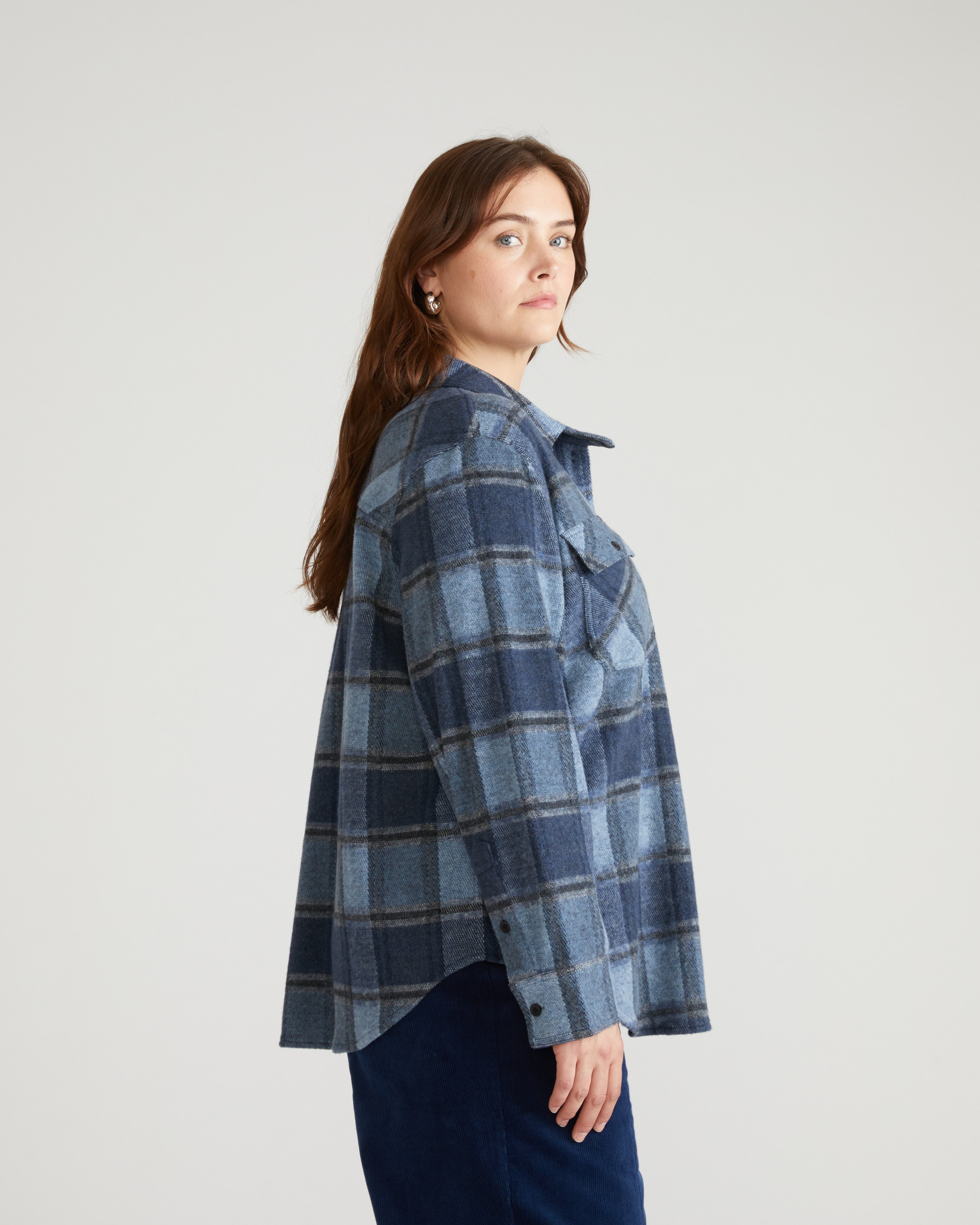Maine Stretch Flannel Shirt - Heather Fog Plaid