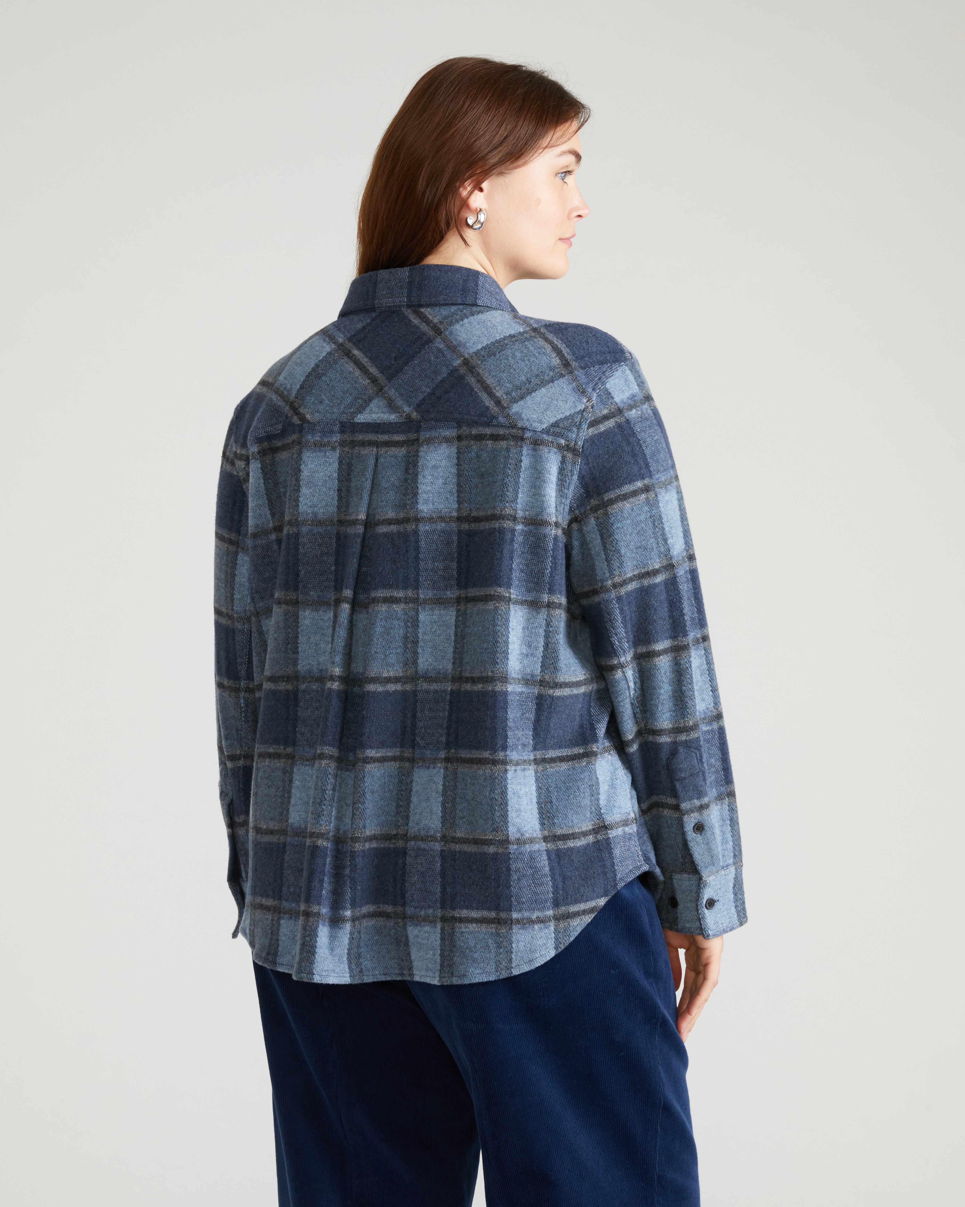 Maine Stretch Flannel Shirt - Heather Fog Plaid