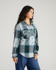 Maine Stretch Flannel Shirt - Mate Green Plaid