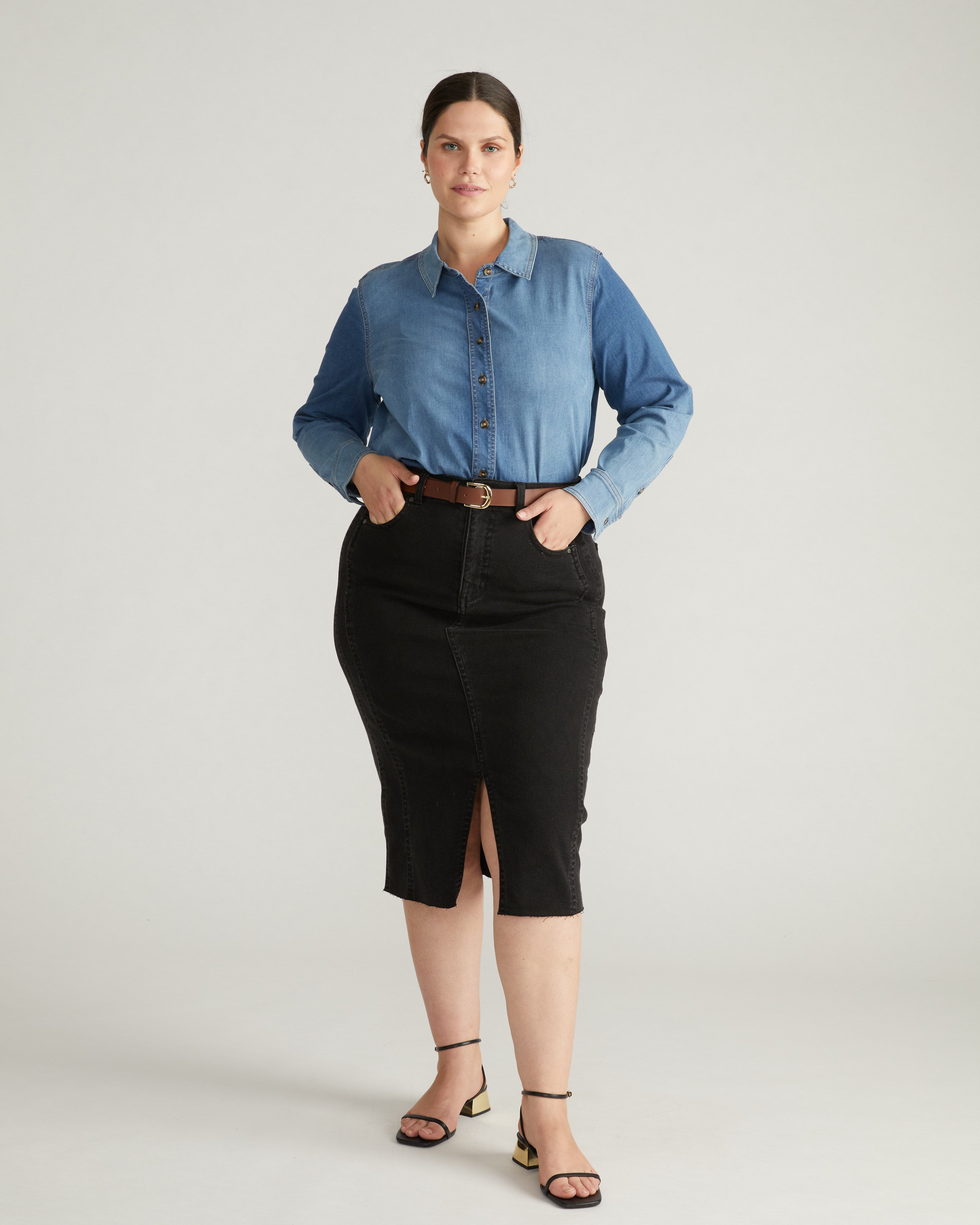 Dakota Denim Skirt - Broken Black