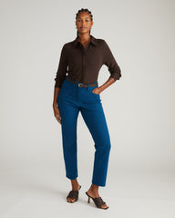 Elbe Liquid Jersey Shirt Classic Fit - Espresso