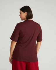 Modern Mock Neck Tee - Black Cherry