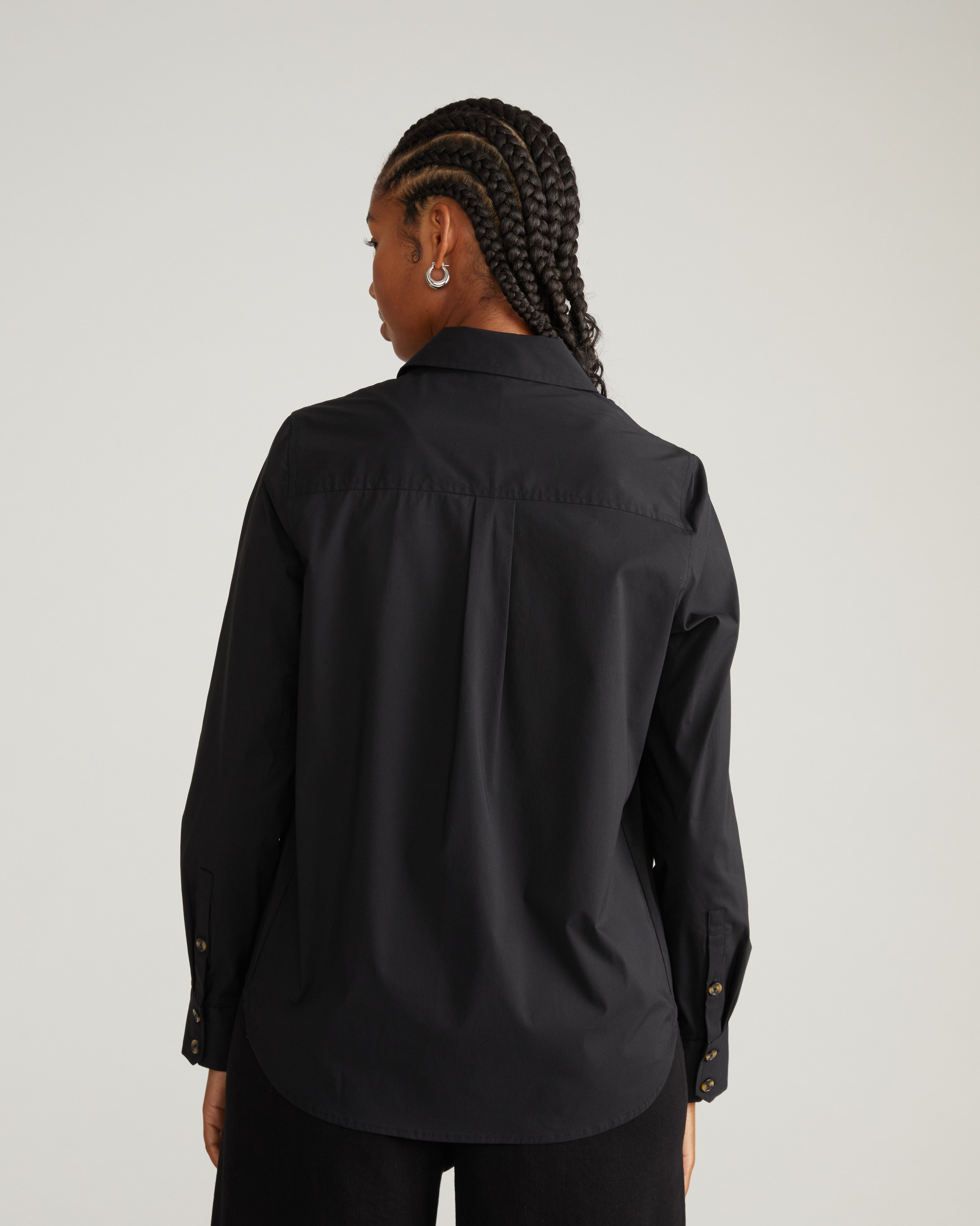 Elbe Stretch Poplin Shirt Classic Fit - Black