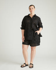 The Artist Cotton Eyelet Shirt - Black