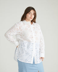 The Artist Cotton Eyelet Shirt - White