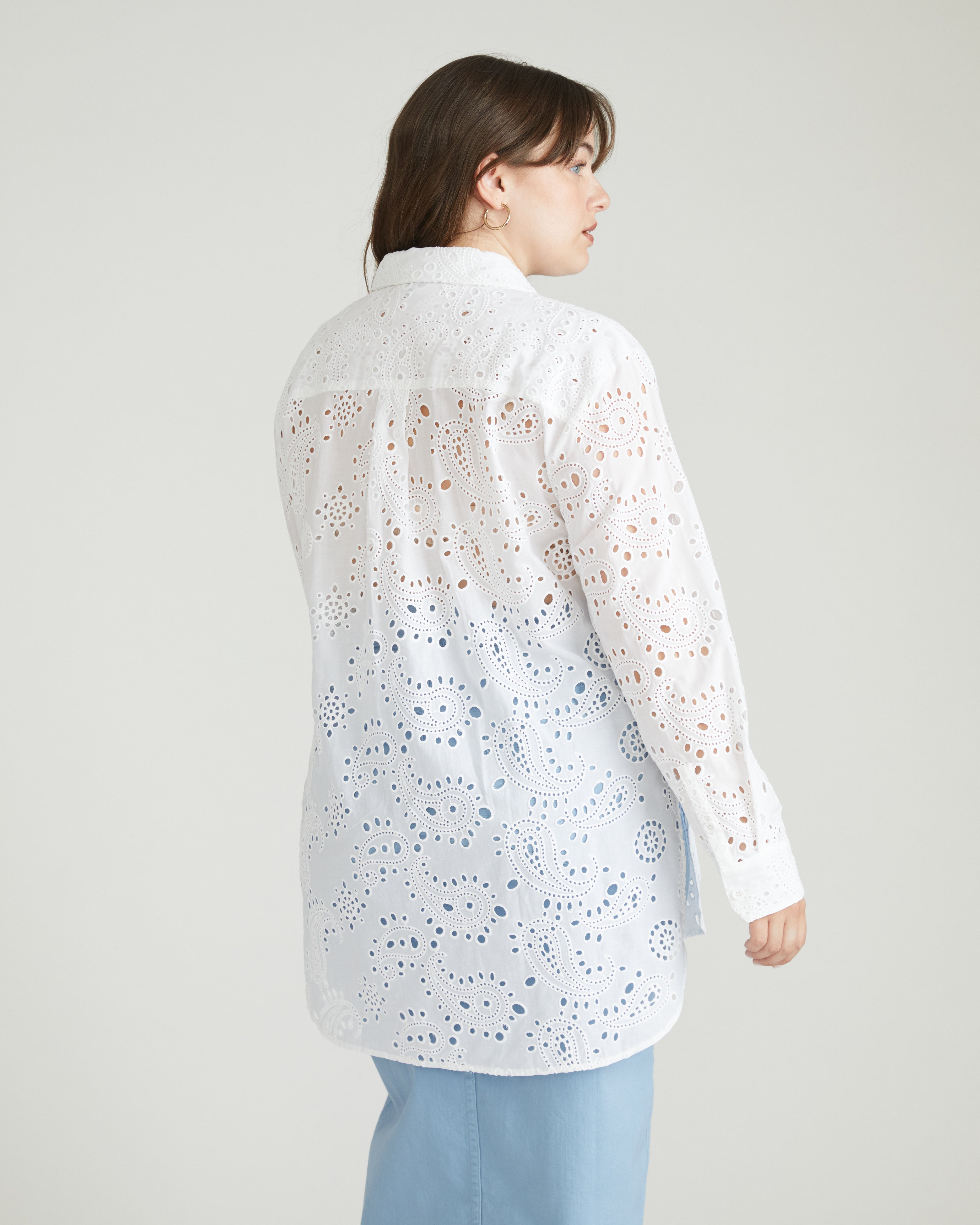 The Artist Cotton Eyelet Shirt - White