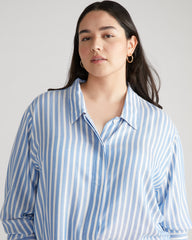 Toni Hi Low Tunic - Blue/White Stripe
