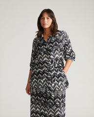 Toni Hi Low Tunic - Indigo Waterfall Print