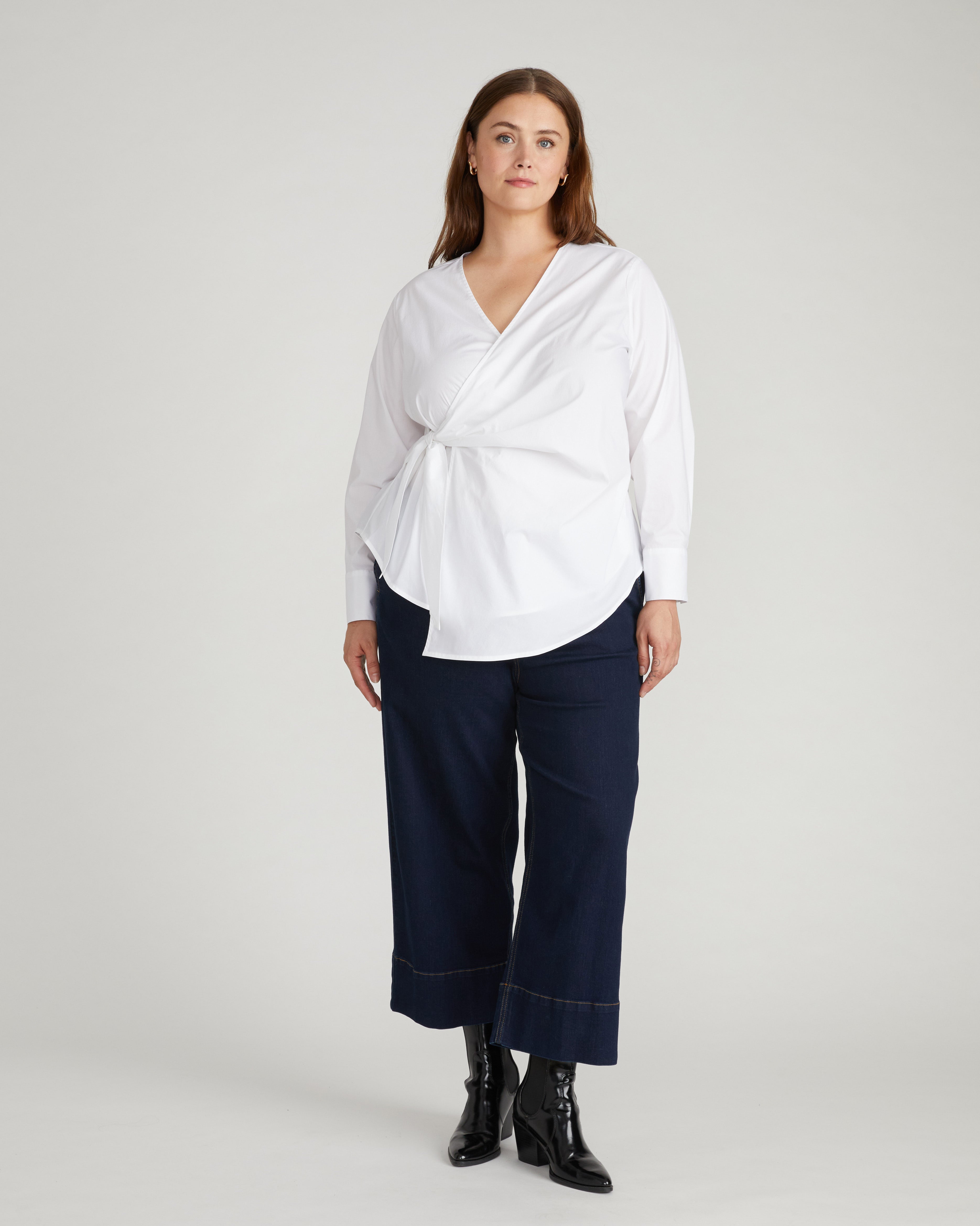 Beacon Stretch Poplin Wrap Shirt - White