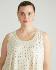 Hudson Liquid Jersey Tank - Galactic Print in Ecru