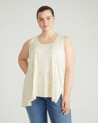 Hudson Liquid Jersey Tank - Galactic Print in Ecru