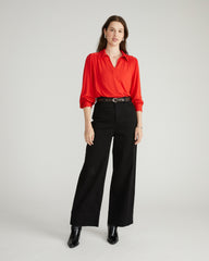 Moore Liquid Jersey Blouse - Lipstick