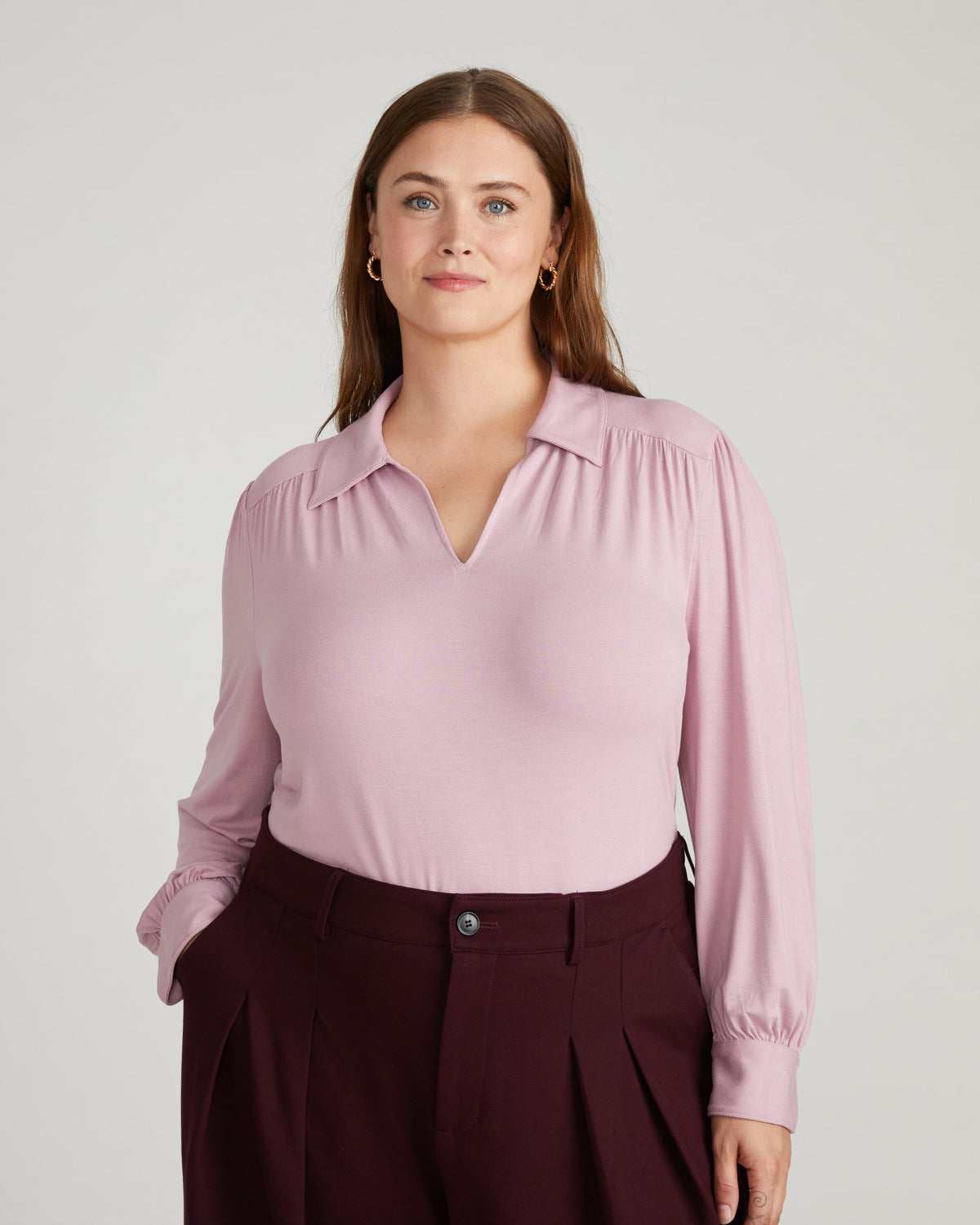 Moore Liquid Jersey Blouse - Pale Mauve