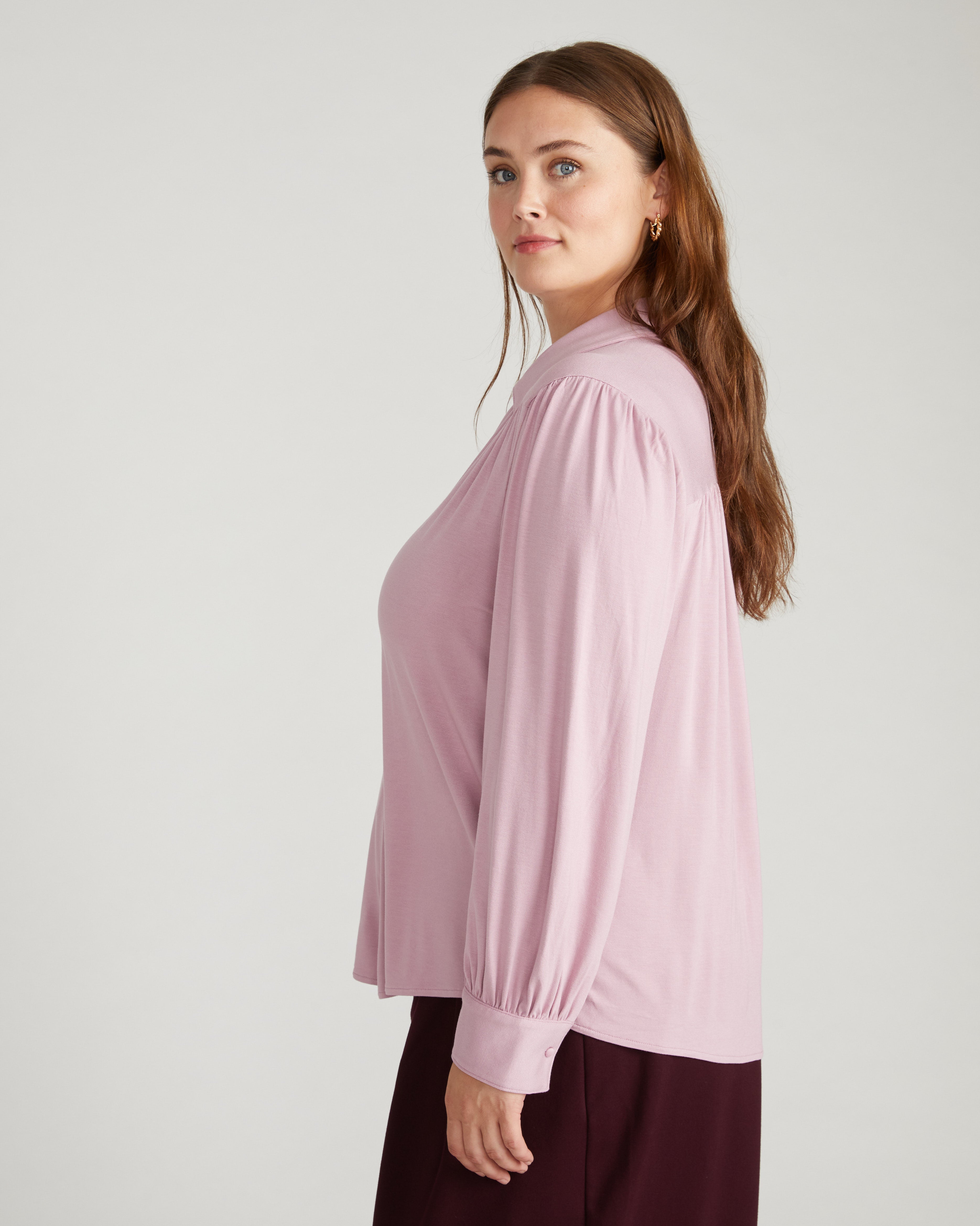 Moore Liquid Jersey Blouse - Pale Mauve