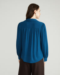 Moore Liquid Jersey Blouse - Deep Teal