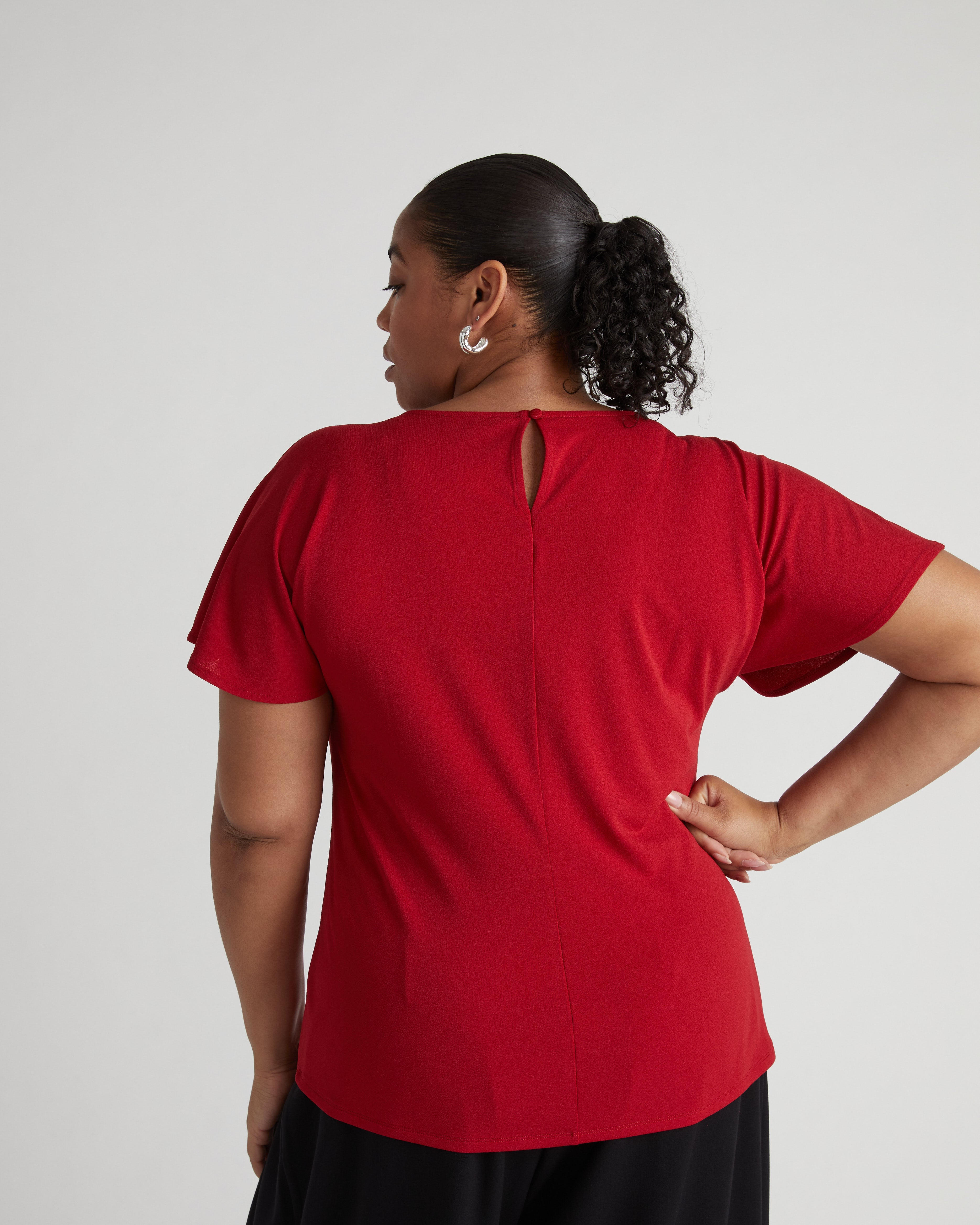Lansbury Crepe Jersey Blouse - New York Red