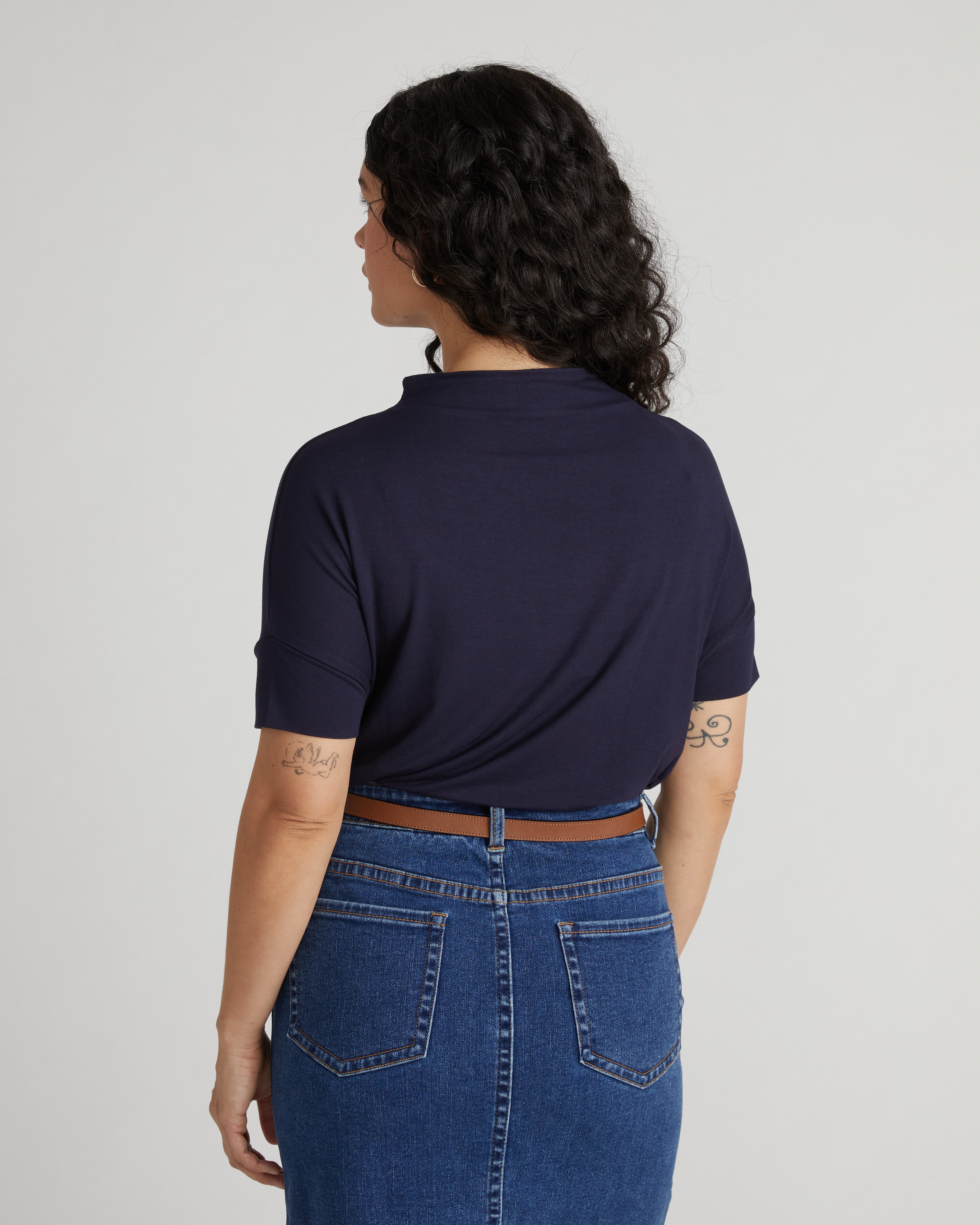 Petra Liquid Jersey Top - Midnight