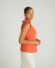 Tabitha Frill Top - Coral Reef