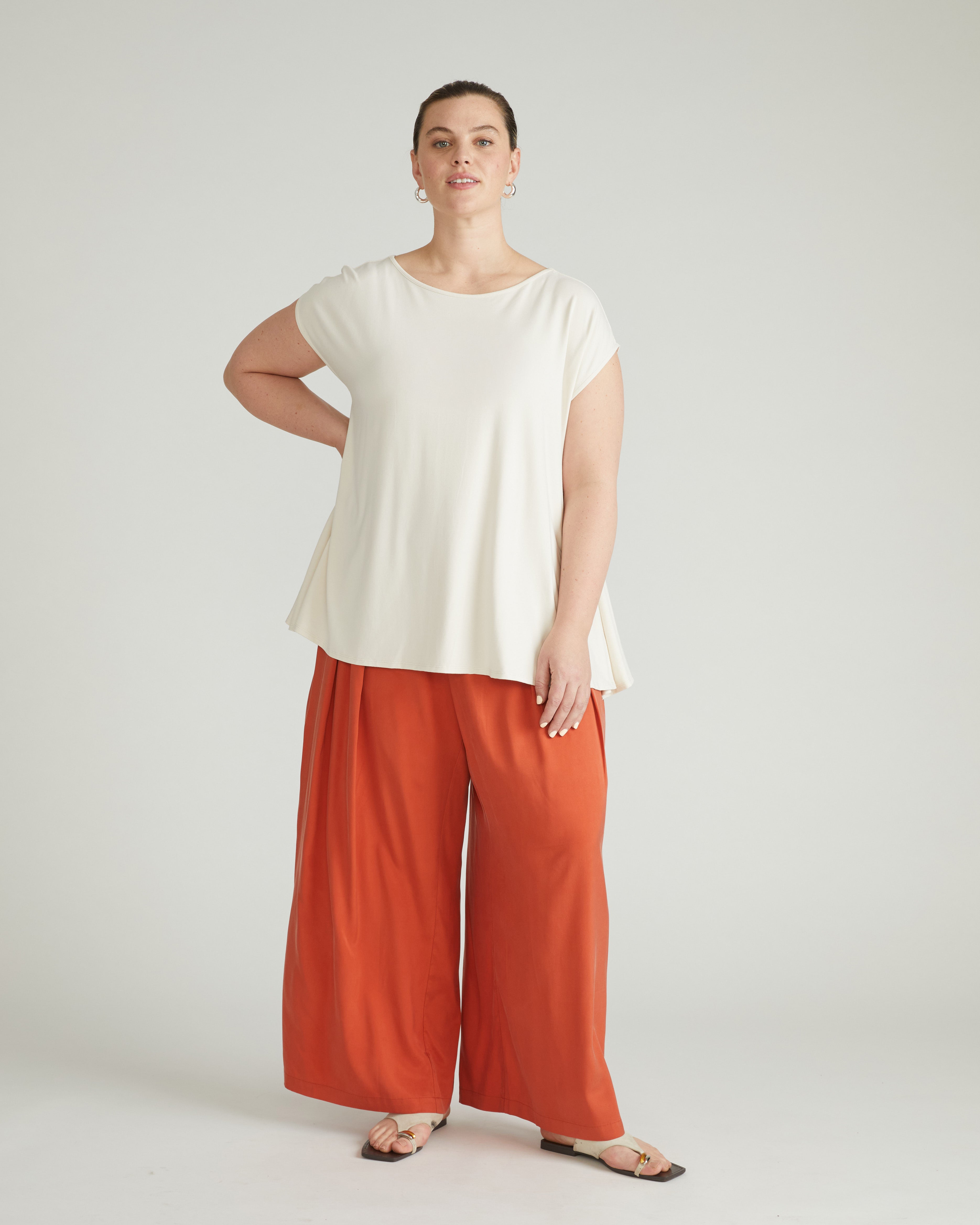 Heatwave Divine Jersey Flared Top - Vapor