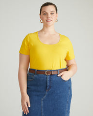 Scoop Neck Tee - Yellow