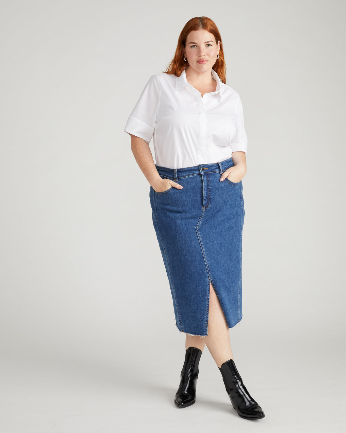 Elbe Stretch Poplin Short Sleeve Shirt - White