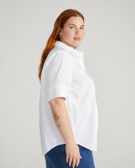 Elbe Stretch Poplin Short Sleeve Shirt - White