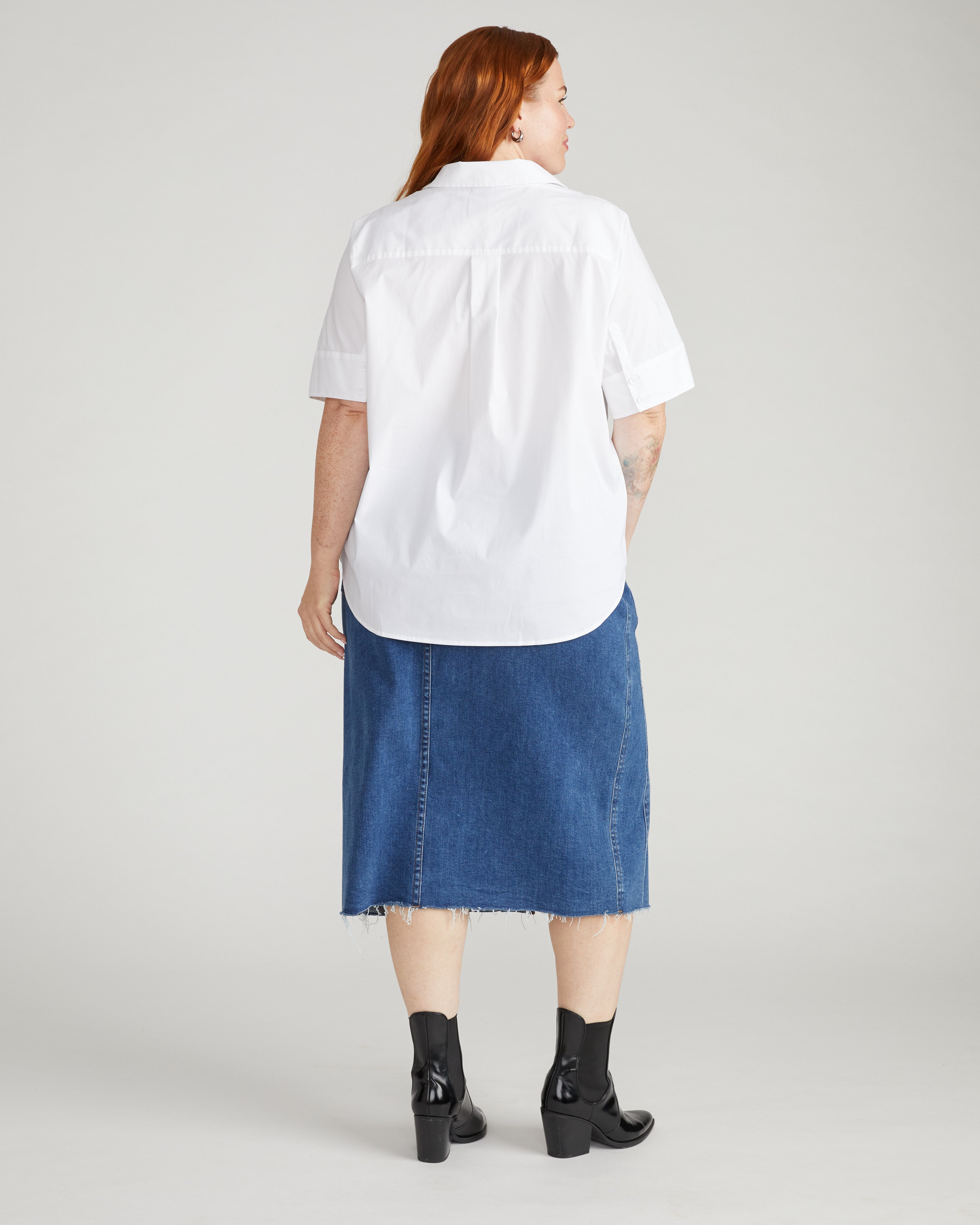 Elbe Stretch Poplin Short Sleeve Shirt - White