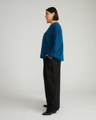 Long Sleeve Relaxed Tee - Deep Teal