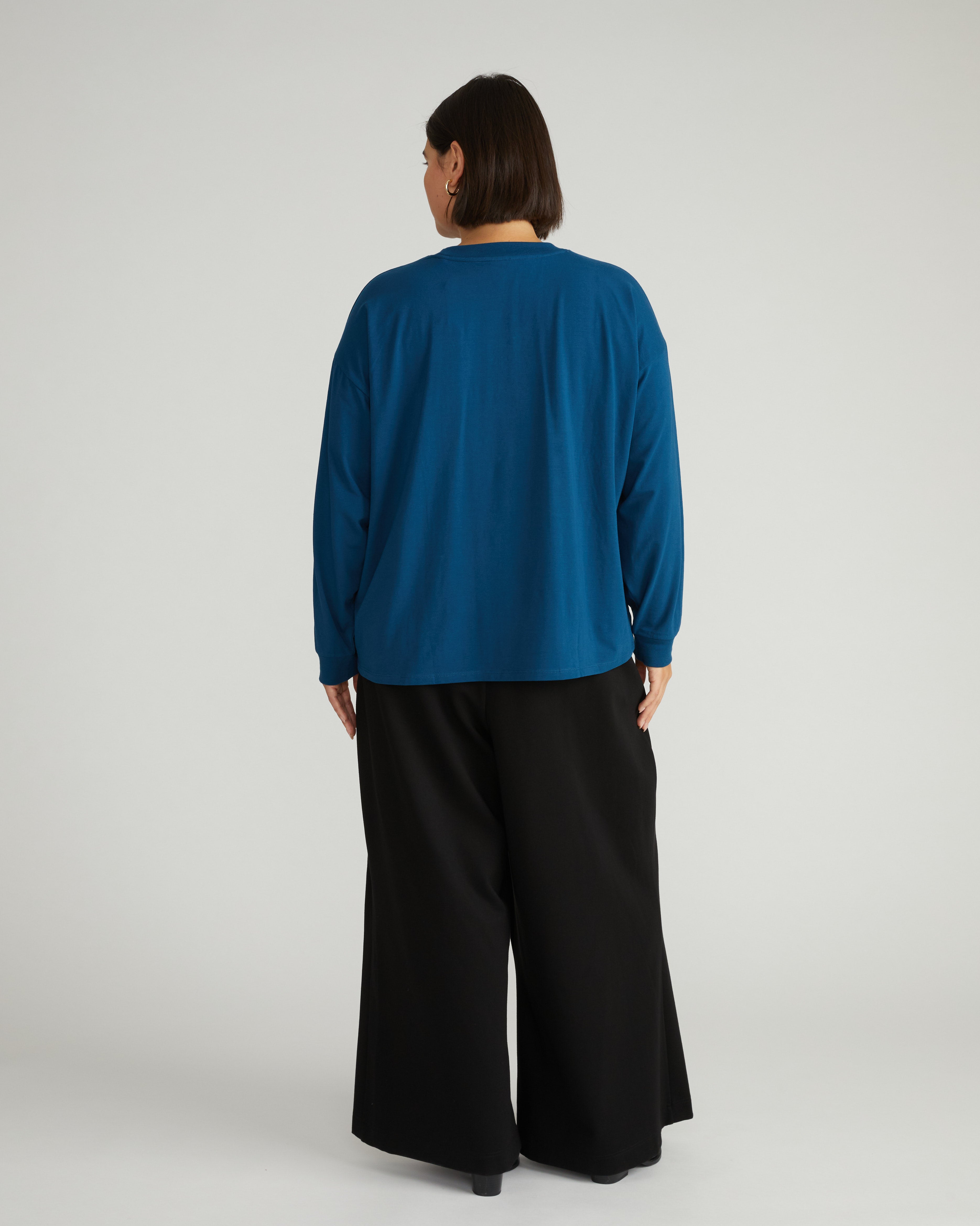 Long Sleeve Relaxed Tee - Deep Teal