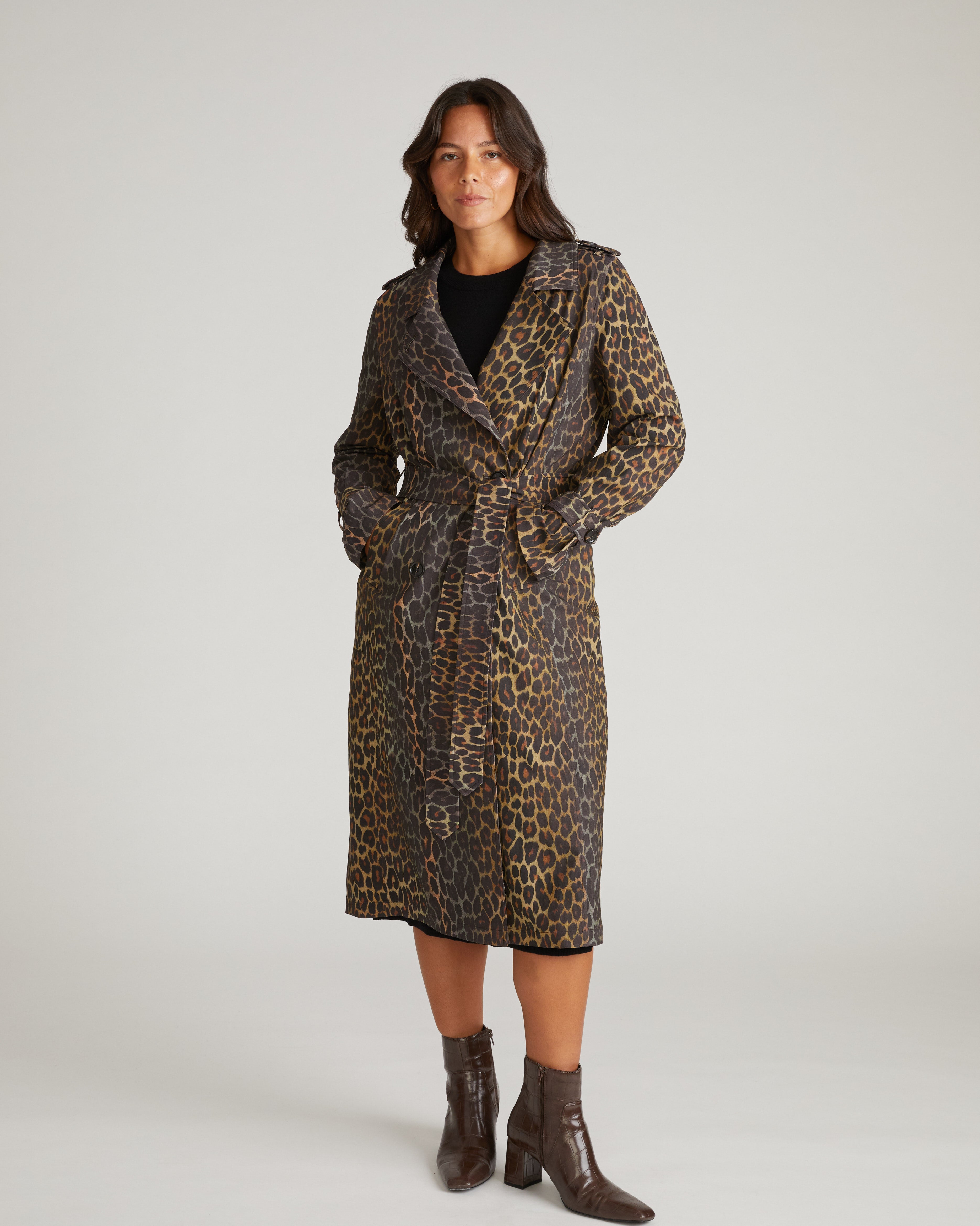 Henning x US Park Soft Trench - Shadow Leopard Print