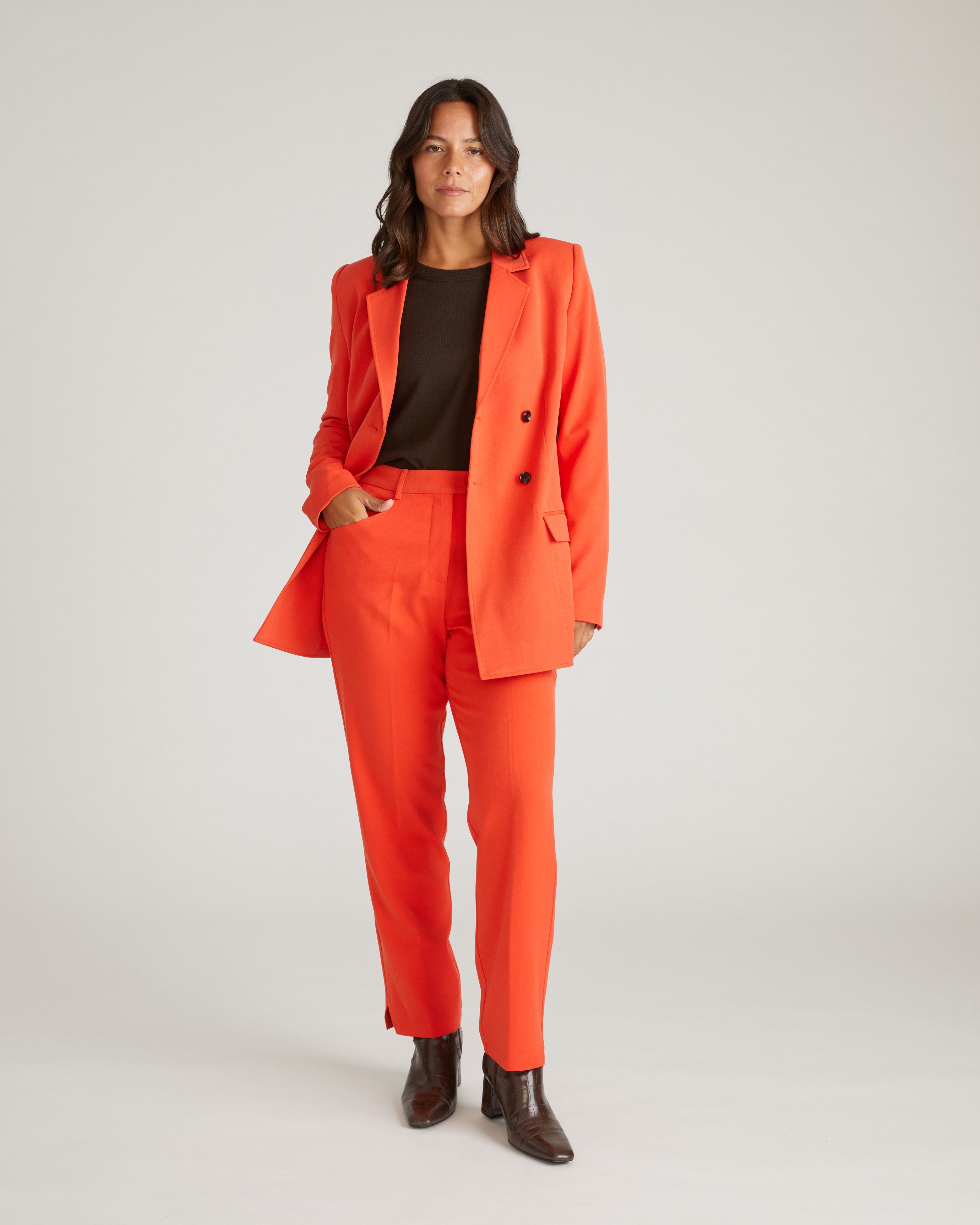 All Day Warren Double Breasted Blazer - Poppy