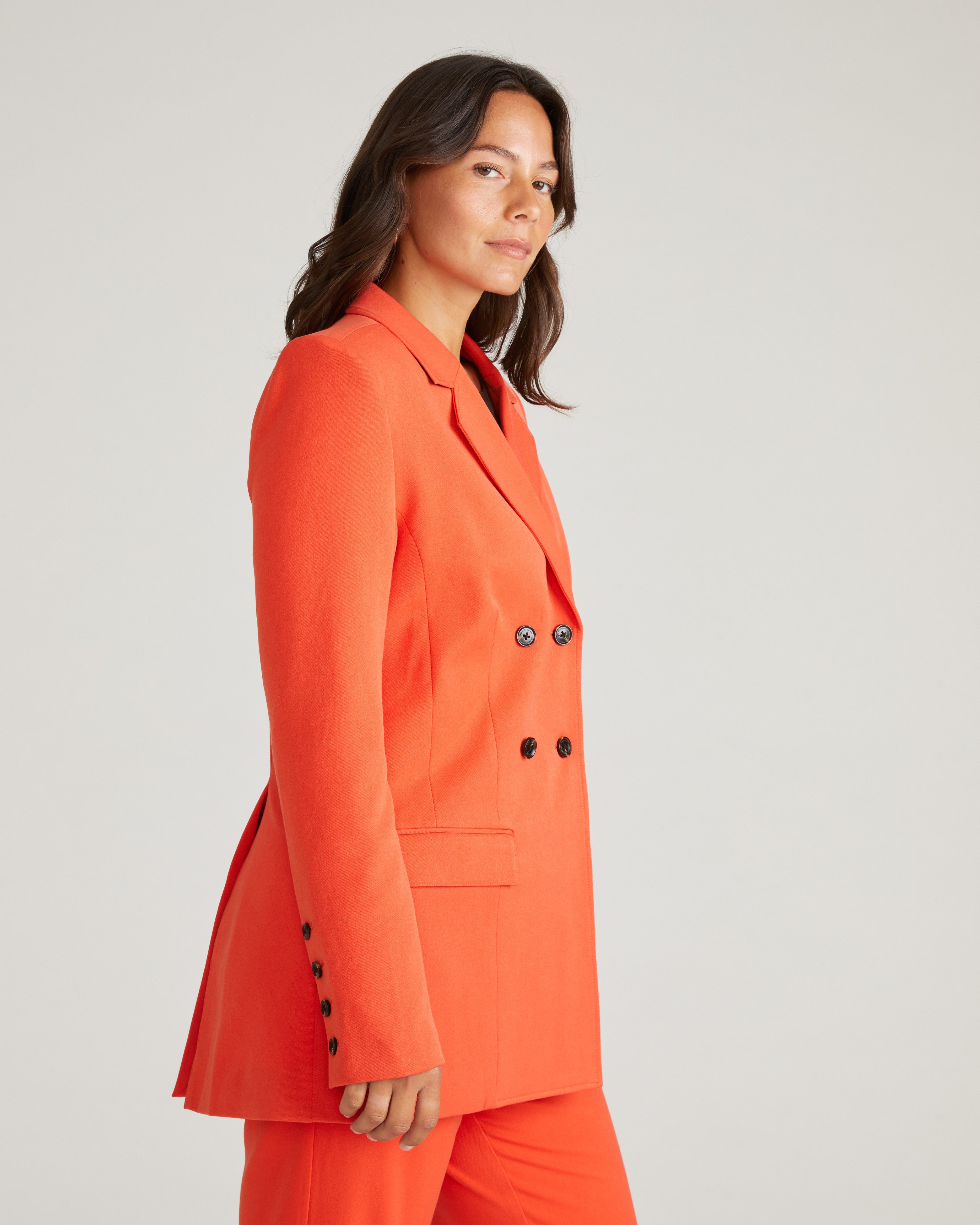 All Day Warren Double Breasted Blazer - Poppy