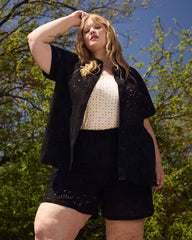 Lulu Cotton Eyelet Shorts - Black