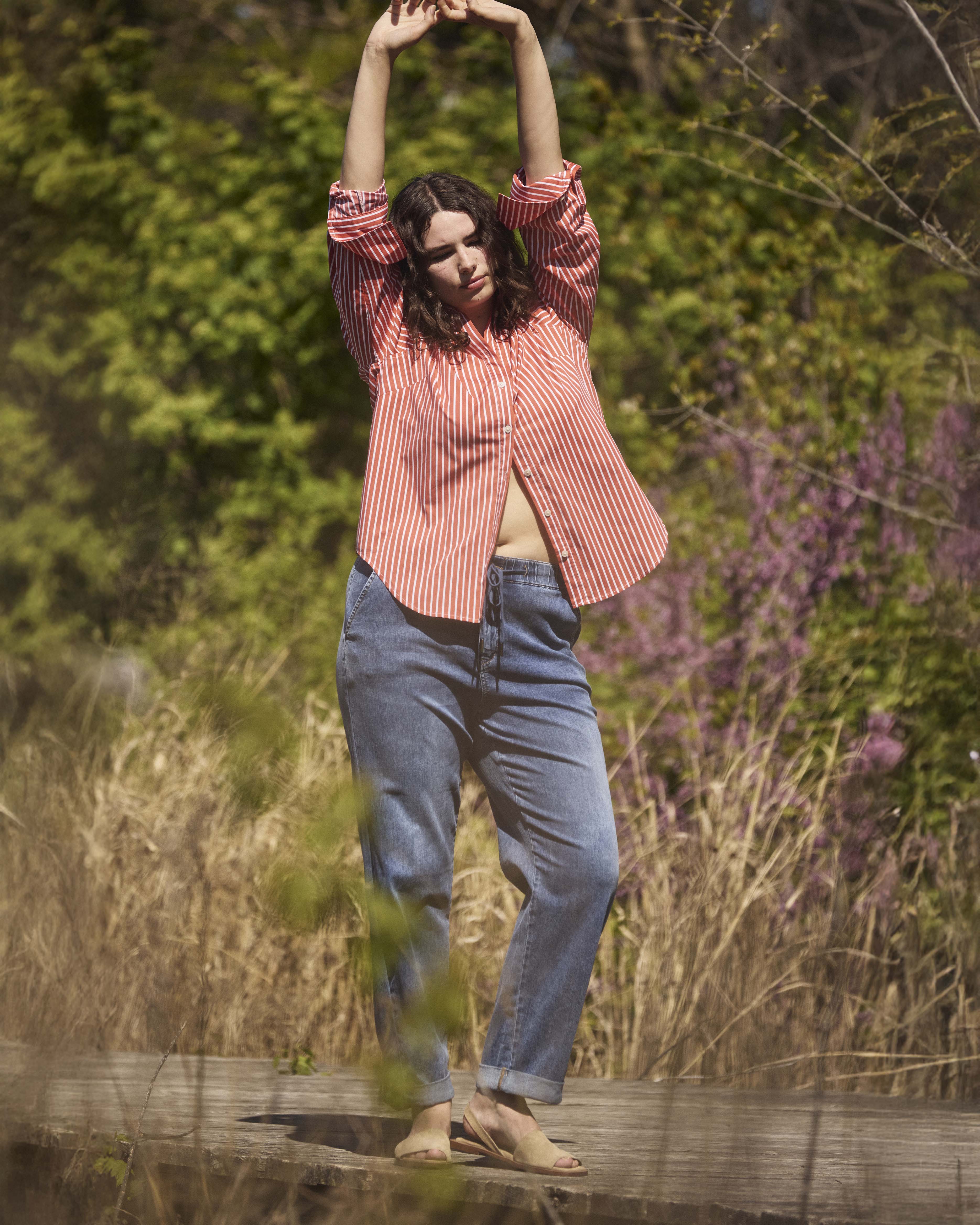 ComfortDenim Drawstring Jeans - Western Blue Wash