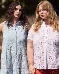 Simone Cotton Eyelet Dress - Light Blue