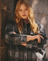 Maine Stretch Flannel Shirt - Heather Fog Plaid