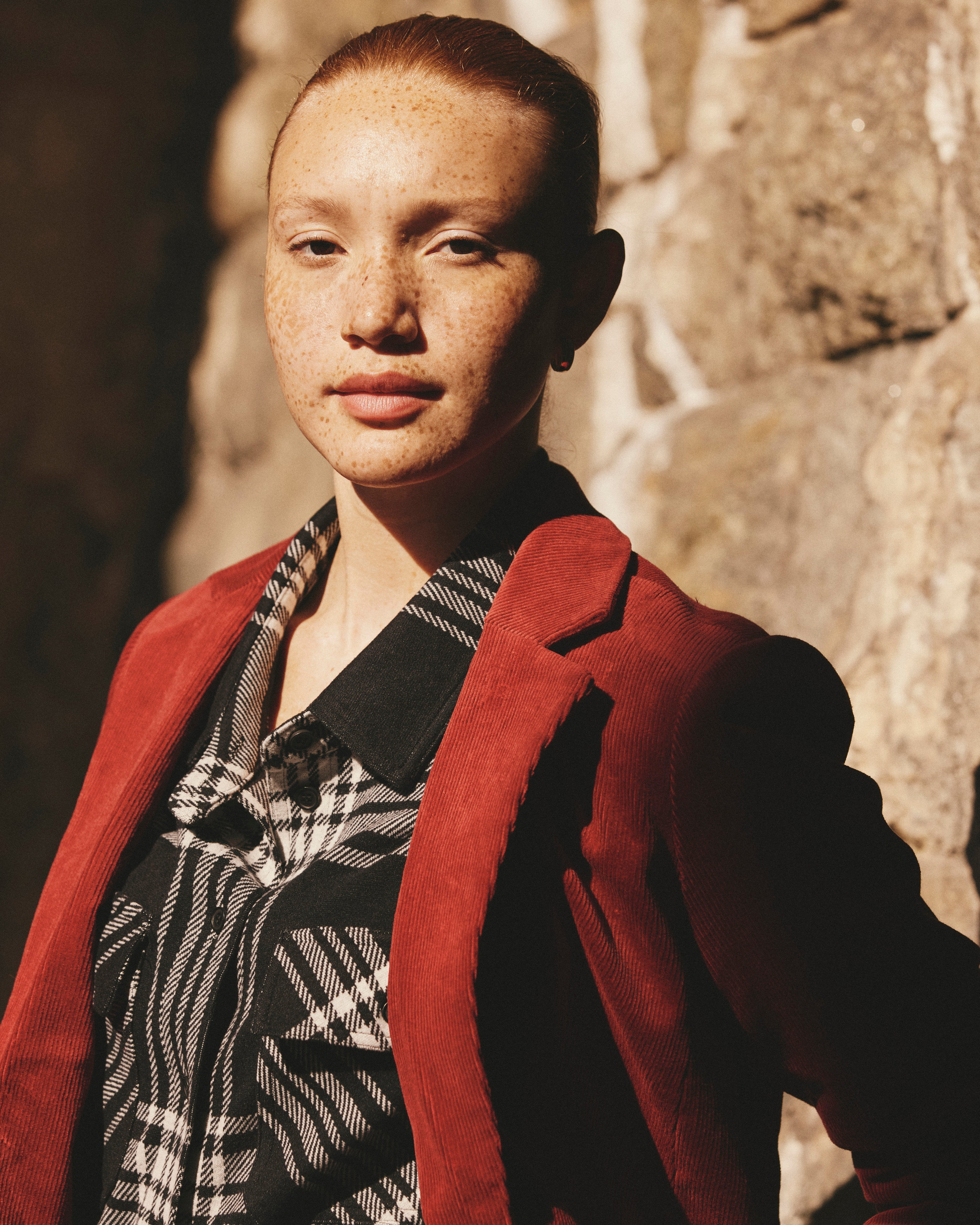 Davis Corduroy Blazer - Autumnal Red