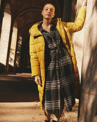 Morgan Belted Stretch Flannel Shirtdress - Highland Hug Black Plaid