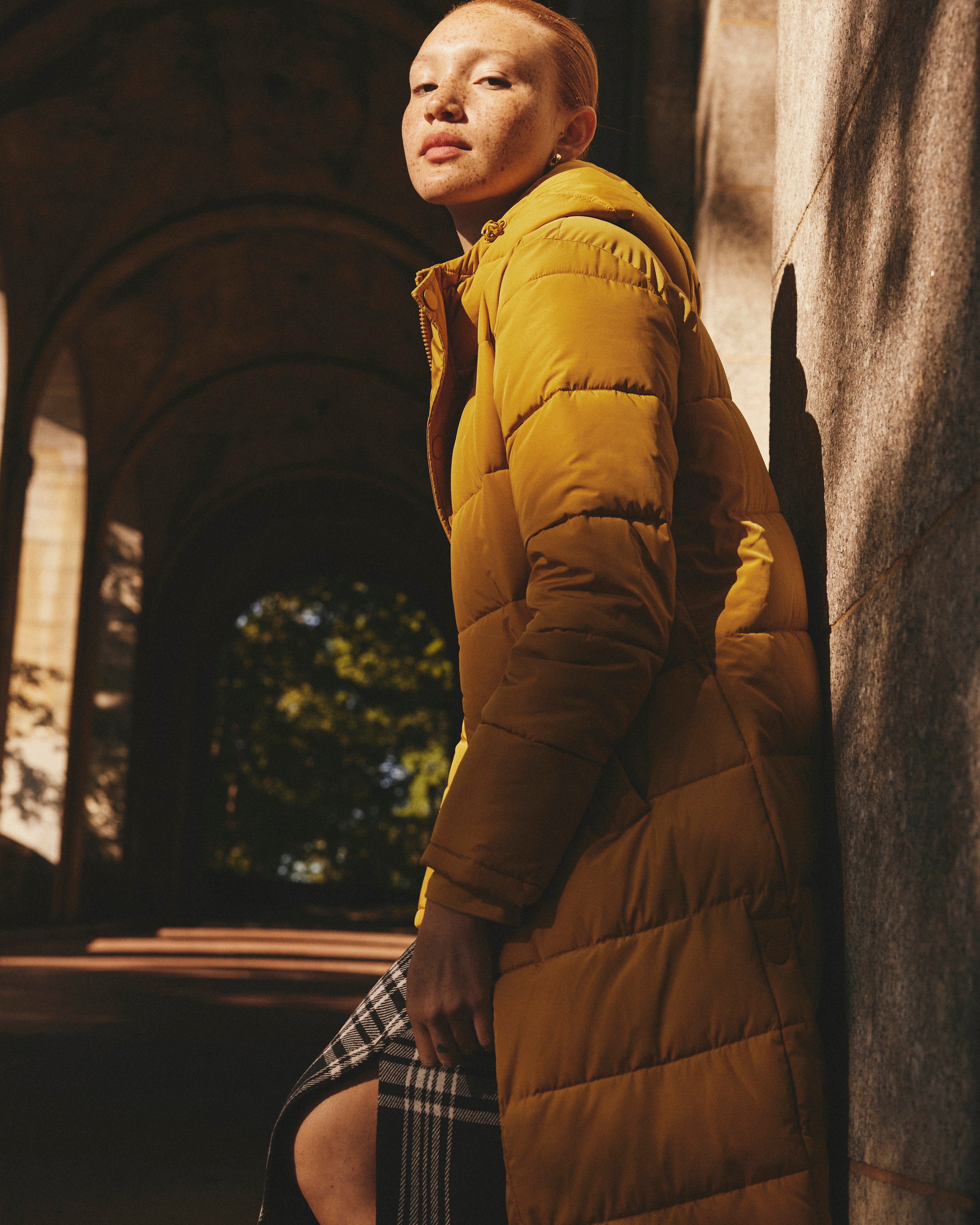 Everest Long Hooded Puffer 2 - Mustard