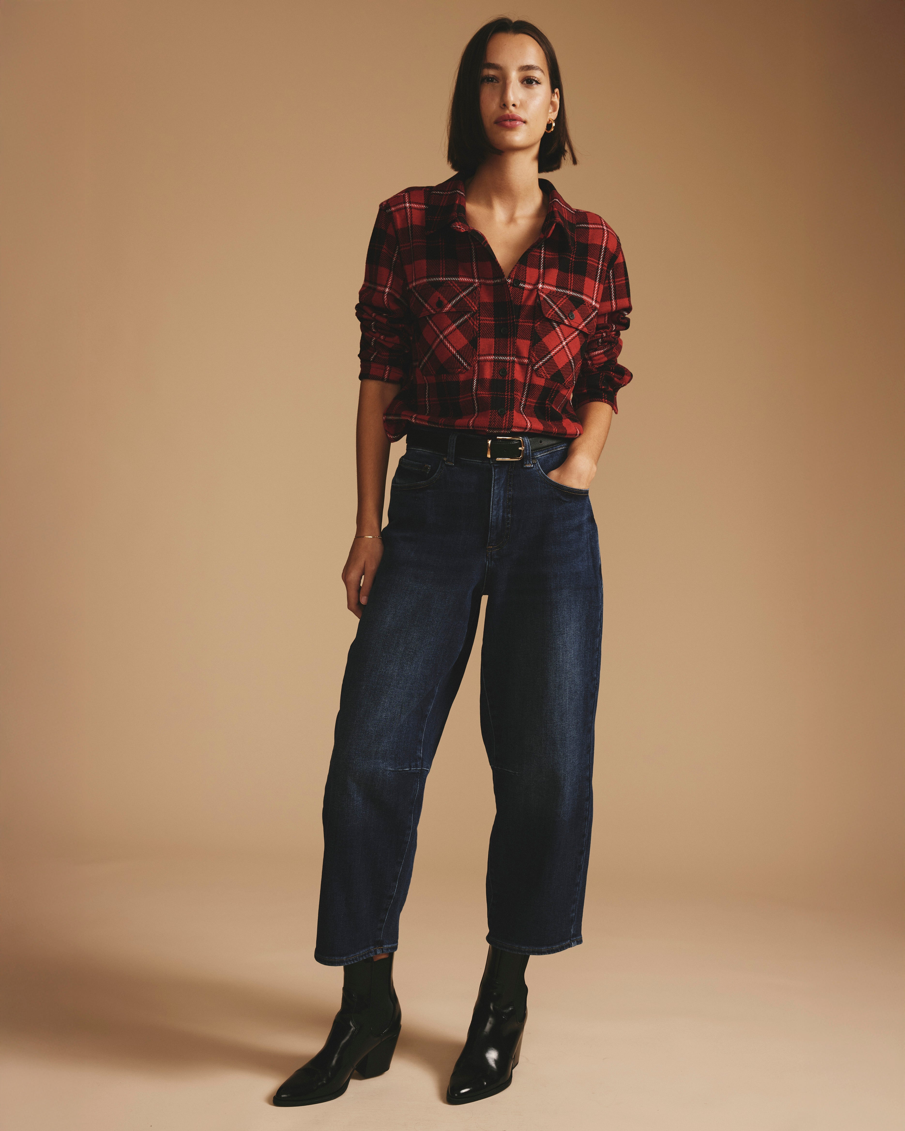 Maine Stretch Flannel Shirt - Ridge Brew Red Plaid